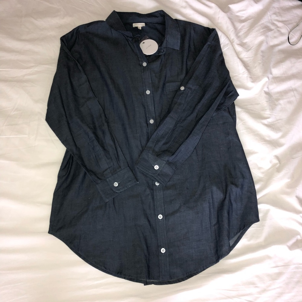 Denim button down dress